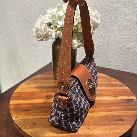 KATE SPADE Vintage Small Dual Strips Canvas Signature Logo Shoulder Bag /Wallet - Picture 7 of 16